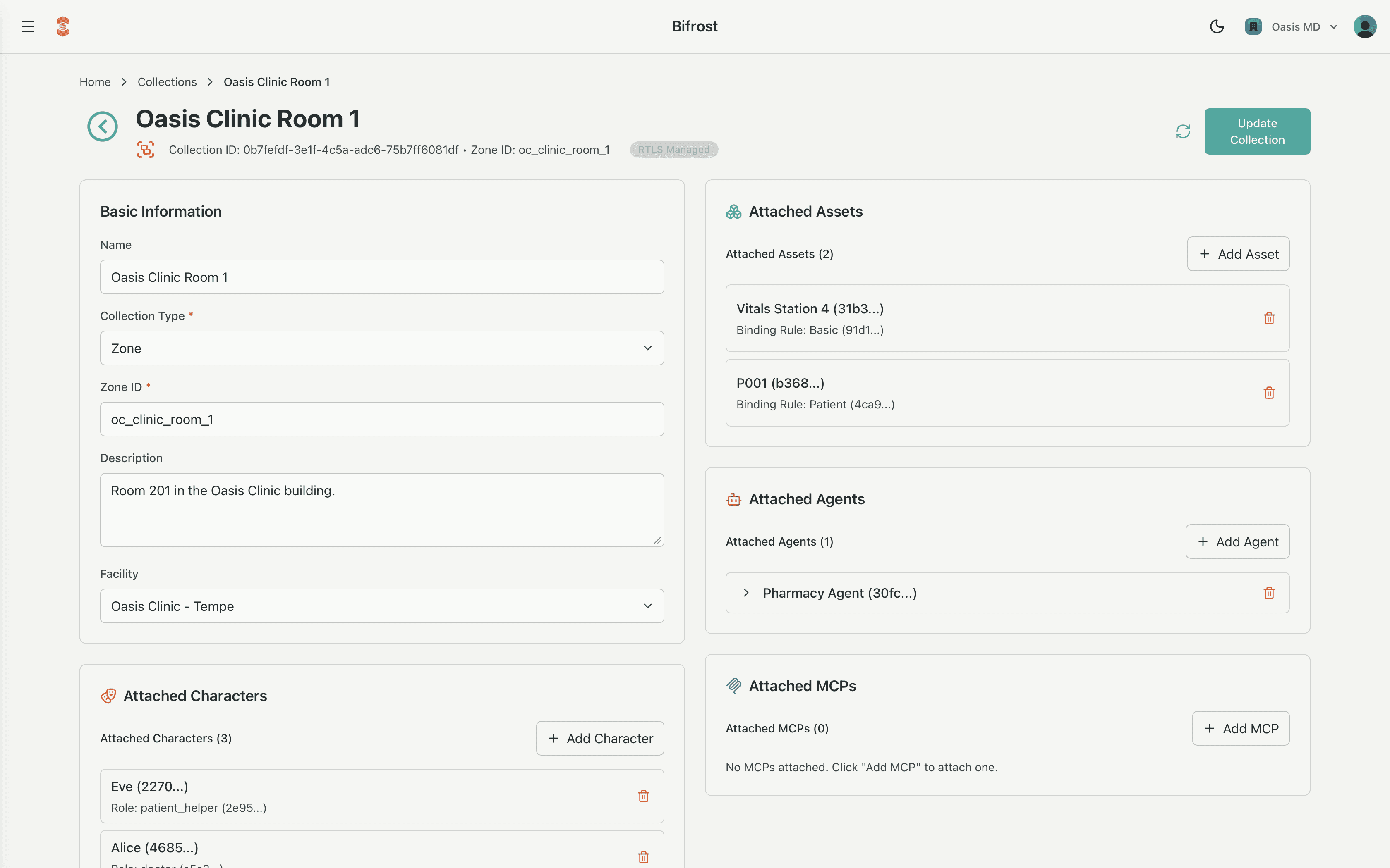 Bifrost Collection editor interface showing collection configuration
